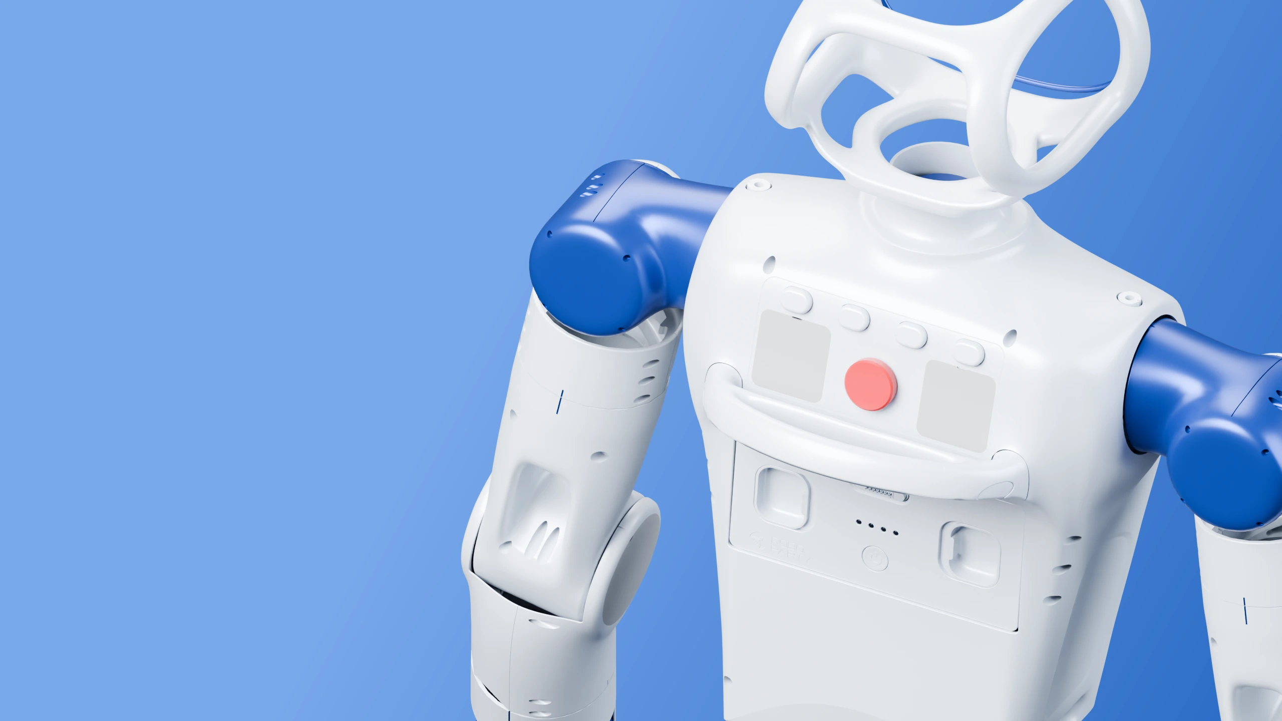 斜向俯视的 RP1 背部扩展结构与预留孔位 Blender 渲染特写